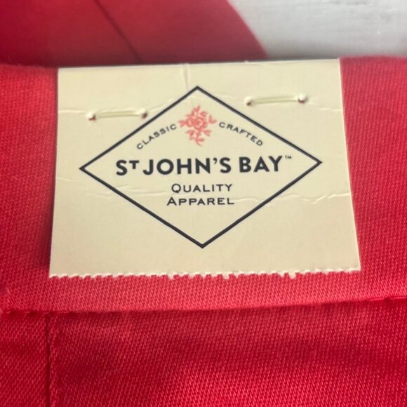 St Johns Bay Womens Scarlet Ibis Capri Pant MidRise Pink Size 6P Petite New - Picture 10 of 11